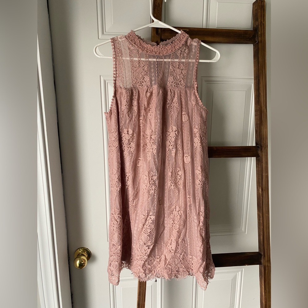 Pink lace dress